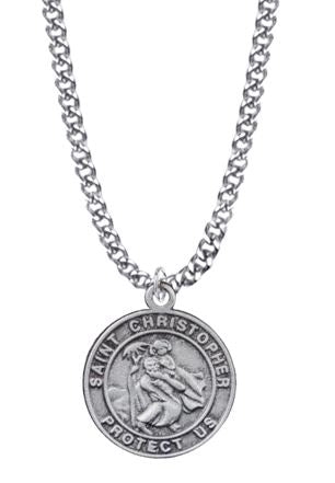 PEWTER ST. CHRISTOPHER NECKLACE