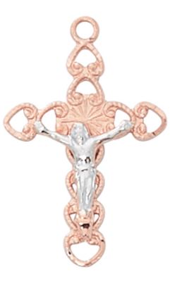 ROSE GOLD STERLING SILVER TWO-TONE CRUCIFIX