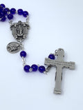 HOLY HILL COBALT BLUE ROSARY - BASILICA CENTERPIECE & ST. THERESE CHARM