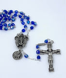 HOLY HILL SAPPHIRE COLORED ROSARY - BASILICA CENTERPIECE & ST. THERESE CHARM