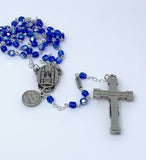 HOLY HILL SAPPHIRE COLORED ROSARY - BASILICA CENTERPIECE & ST. THERESE CHARM