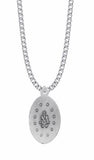 1-1/8 INCH PEWTER LARGE OVAL MIRACULOUS MEDAL 24"