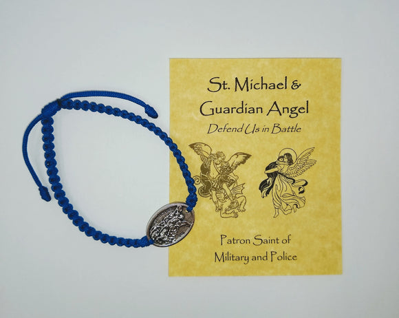 SAINT MICHAEL & GUARDIAN ANGEL CORD BRACELET
