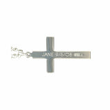 STERLING SILVER ANTIQUED FLARED CROSS NECKLACE