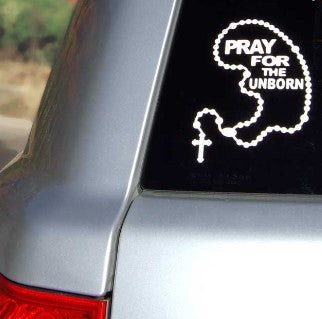 PRAY FOR THE UNBORN ROSARY DECAL