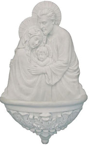 HOLY FAMILY HOLY WATER FONT WHITE 6"