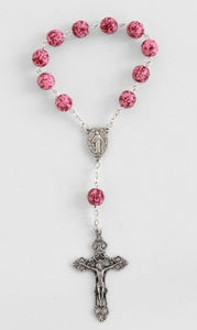 ONE DECADE ROSARY - ROSE COLORED