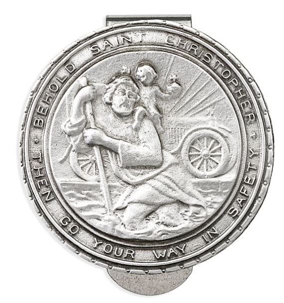 ROUND SAINT CHRISTOPHER AUTO VISOR CLIP