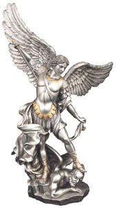 SAINT MICHAEL THE ARCHANGEL STATUE (PEWTER) 14.5"