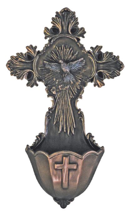 HOLY SPIRIT HOLY WATER FONT BRONZE 6