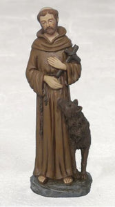 4" ST FRANCIS W/ WOLF STATUE