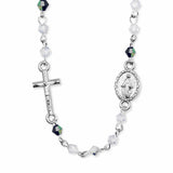 CRYSTAL ROSARY NECKLACE WITH MEDAL
