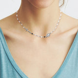CRYSTAL ROSARY NECKLACE WITH MEDAL