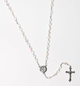 CRYSTAL ROSARY W/KATERI RELIC CENTER