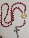 RED PRECIOUS BLOOD SACRED HEART ROSARY