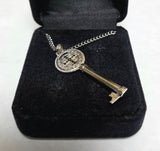 STERLING SILVER ST BENEDICT KEY NECKLACE