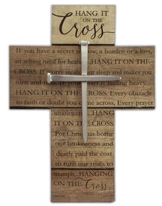 'HANG IT ON THE CROSS'  11" WALL PLAQUE