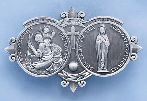 SAINT CHRISTOPHER & OUR LADY OF THE HIGHWAY VISOR CLIP