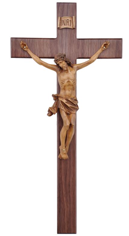 HARDWOOD (WALNUT) / RESIN CRUCIFIX 20