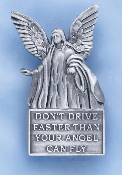 GUARDIAN ANGEL / DON'T DRIVE FASTER THAN YOUR ANGEL CAN FLY VISOR CLIP
