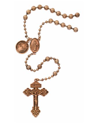 COPPER PLATED SAINT BENEDICT ROSARY