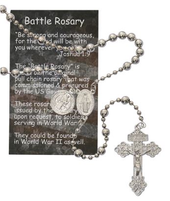 SILVER PLATED SAINT BENEDICT ROSARY