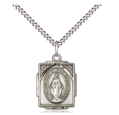 STERLING SILVER MIRACULOUS MEDAL NECKLACE