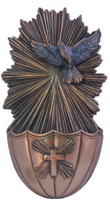 HOLY SPIRIT HOLY WATER FONT 6" BRONZE