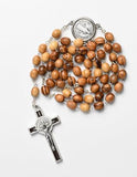 OLIVE WOOD SAINT BENEDICT 7MM ROSARY