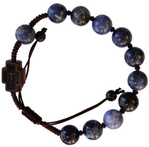 SODALITE & JUJUBE WOOD 10MM ROSARY BRACELET