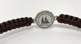 MARY HELP OF CHRISTIANS BRACELET (ROUND/BROWN CORD)