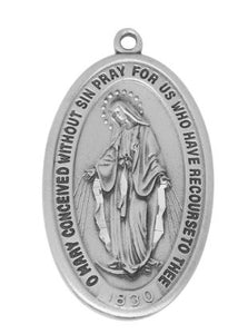 PEWTER OUR LADY OF GRACE NECKLACE