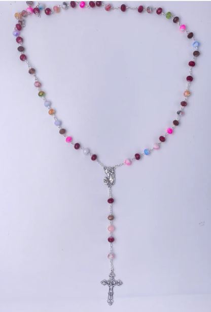 IMITATION GLASS MULTICOLOR ROSARY