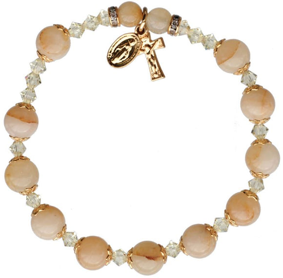 GOLD JADE ROSARY BRACELET