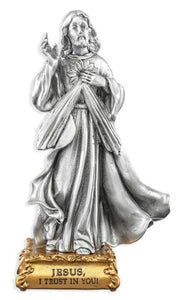 4.5" DIVINE MERCY PEWTER STATUE