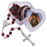 OUR LADY OF GUADALUPE HEART CASE ROSE SCENTED ROSARY