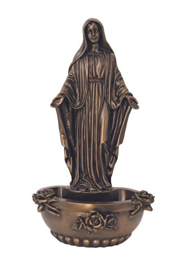 BRONZE LADY OF GRACE HOLY WATER FONT