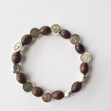 ST. BENEDICT WOOD BEAD BRACELET