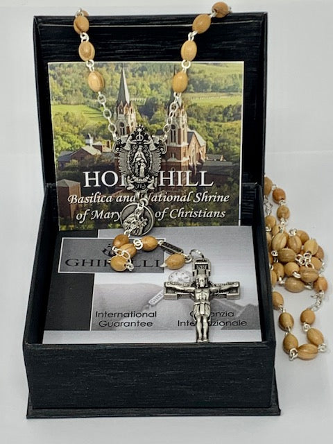 HOLY HILL OLIVEWOOD ROSARY - BASILICA CENTERPIECE & ST. THERESE CHARM