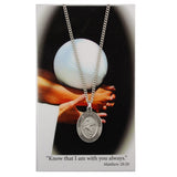 GIRLS ST CHRISTOPHER VOLLEYBALL MEDAL ON CHAIN WITH PRAYER CARD