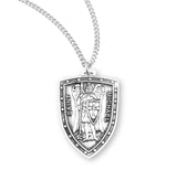 STERLING SILVER SAINT MICHAEL SHIELD MEDAL