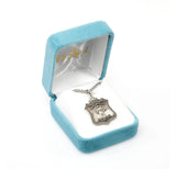 STERLING SILVER SAINT MICHAEL BADGE SHIELD PENDANT