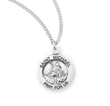 ROUND STERLING SILVER SAINT MICHAEL MEDAL