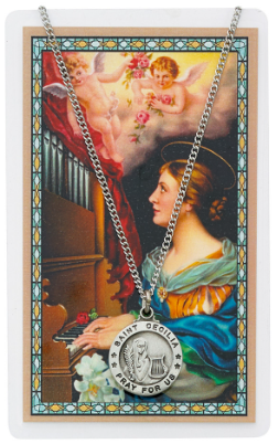 SAINT CECELIA MEDAL & PRAYER CARD