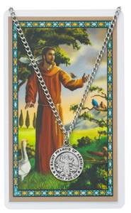 SAINT FRANCIS  OF ASSISI MEDAL & PRAYER CARD