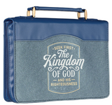 BIBLE COVER TWO-TONE BLUE