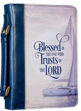 BIBLE COVER -BLUE SAILBOAT