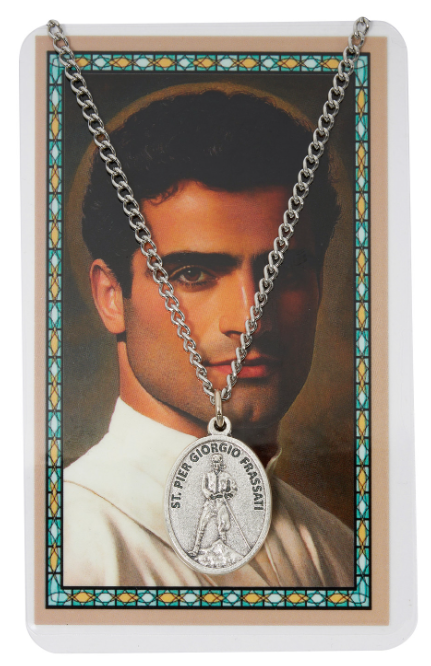 SAINT PIER GIORGIO FRASSATI NECKLACE & PRAYER CARD