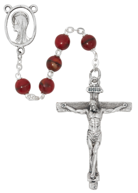 7MM RED MARBELINE ROSARY