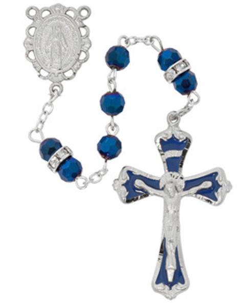 6MM METALLIC CRYSTAL BEAD ROSARY